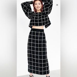 ASOS EDITION pearl and velvet skirt and top